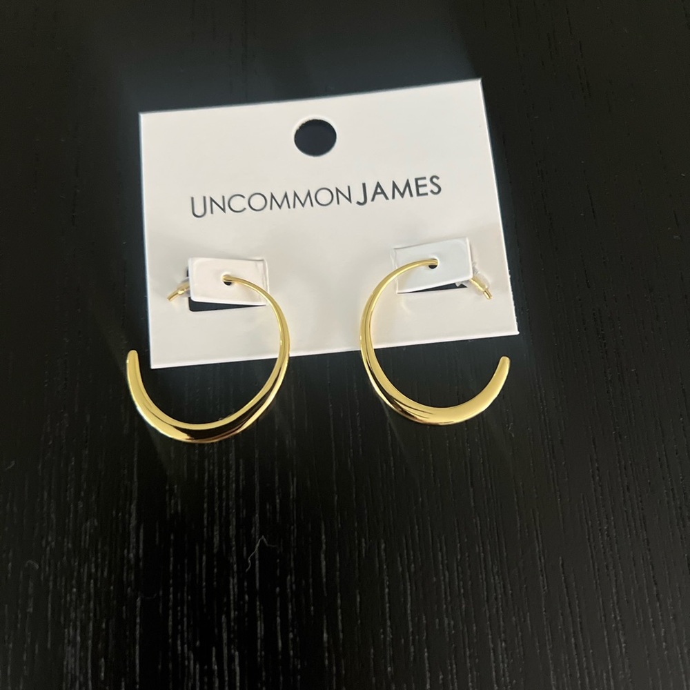 NWT UNCOMMON JAMES GOLD HOOP EARRINGS
